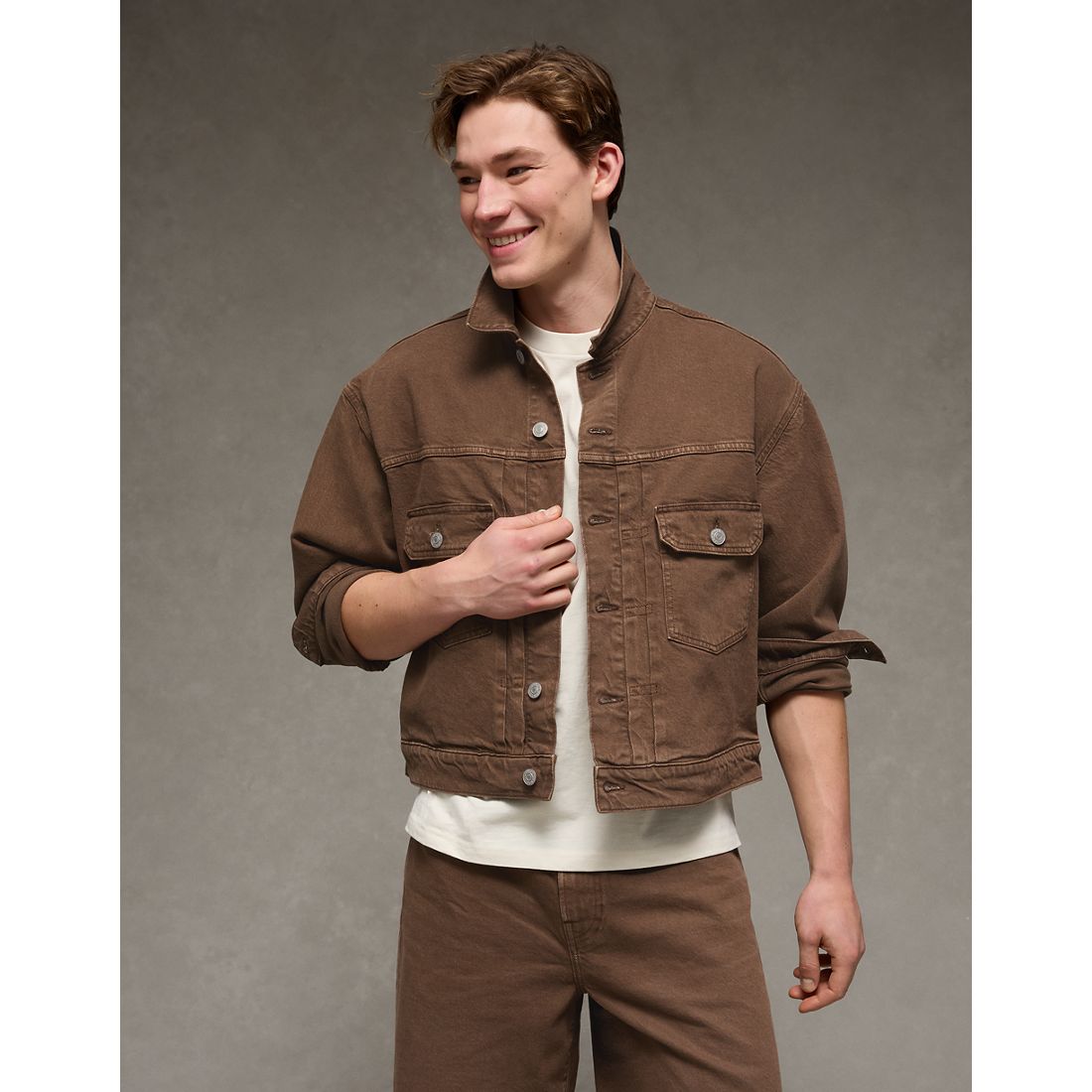 American Eagle AE Relaxed Fit Denim Trucker Jacket