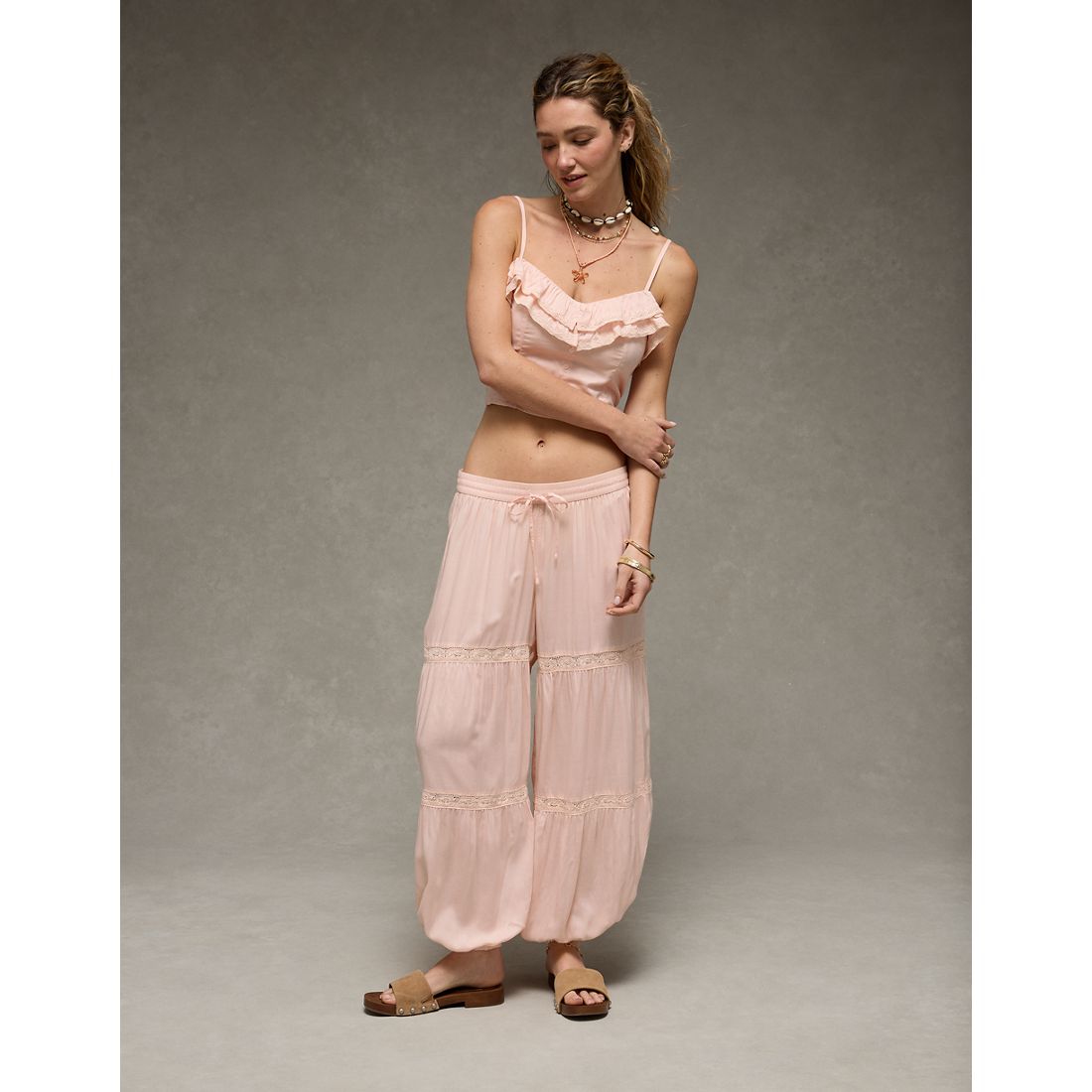 American Eagle AE Low-Rise Lace Insert Jogger