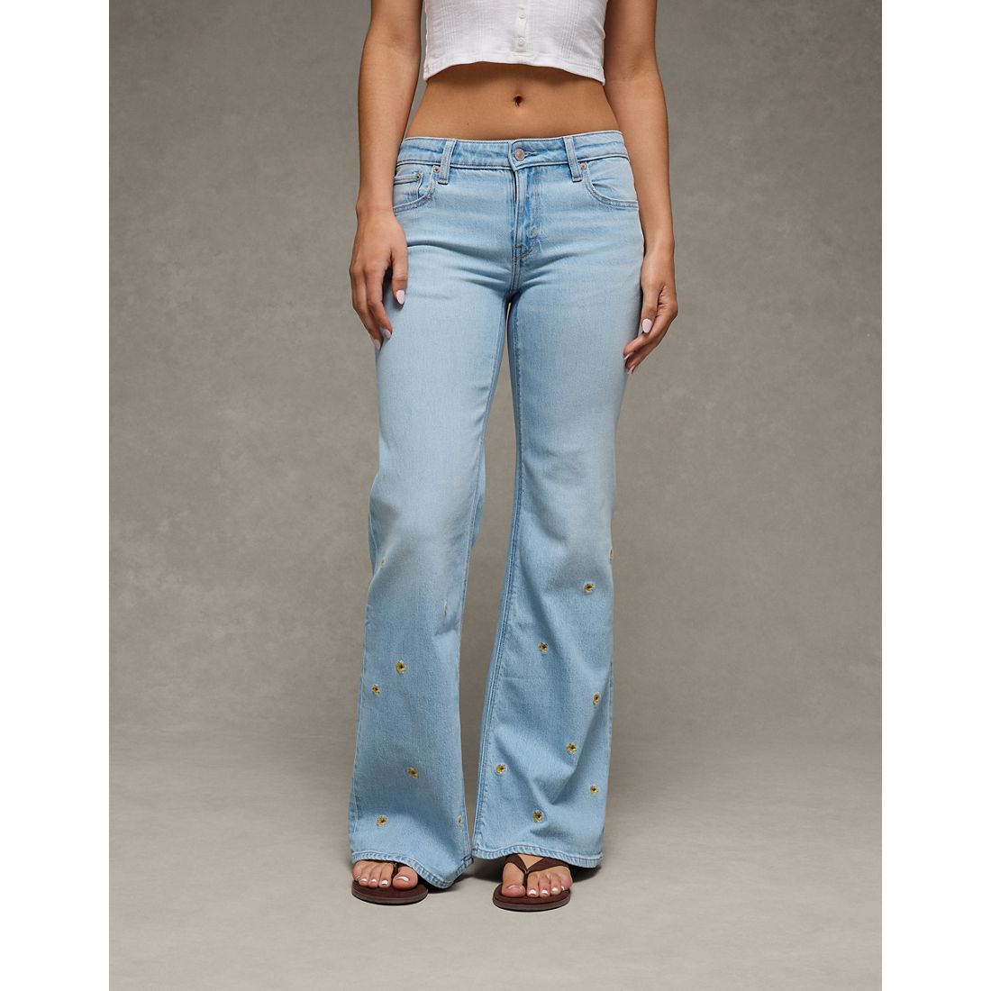 American Eagle AE Low-Rise Floral Flare Jean
