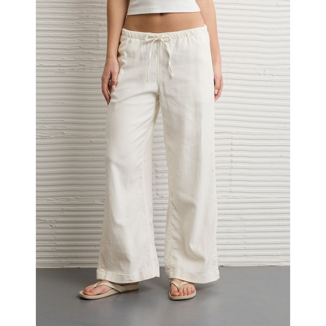 American Eagle AE Low-Rise Linen-Blend Pull-On Pant