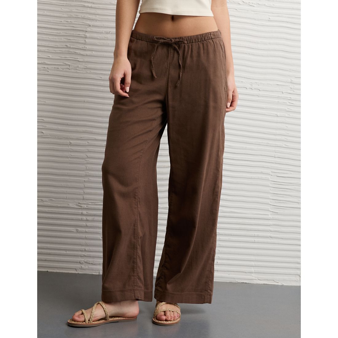 American Eagle AE Low-Rise Linen-Blend Pull-On Pant