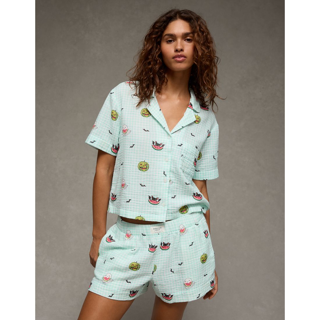 American Eagle AE Cotton Gauze Short-Sleeve PJ Set