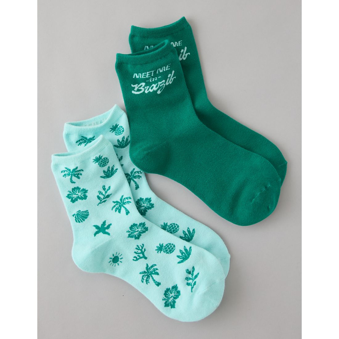 American Eagle AE Graphic Cropped Crew Socks 2-Pack