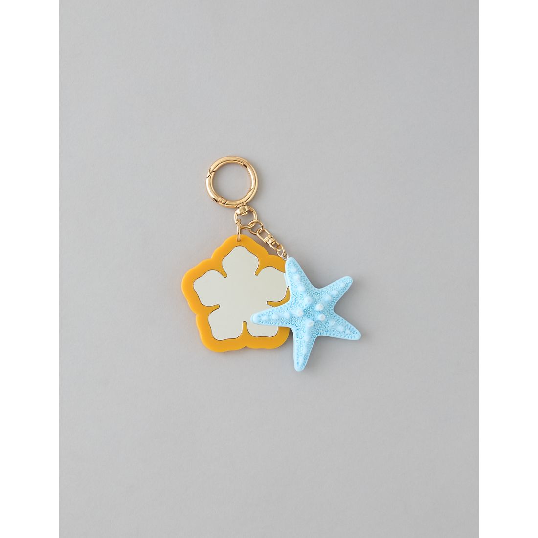 American Eagle AE Hibiscus Flower Mirror Keychain