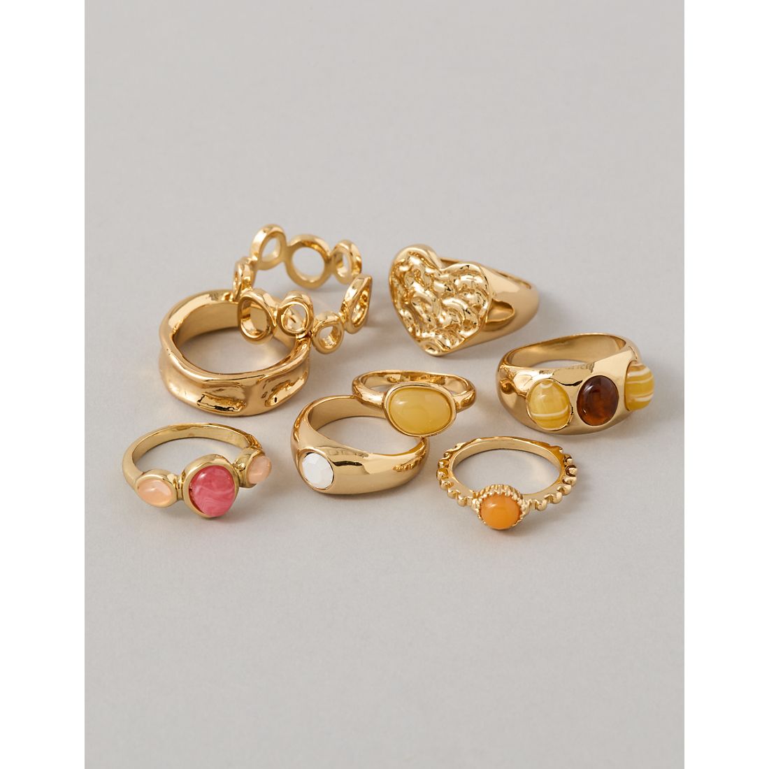 American Eagle AE Neutral Stone Rings 8-Pack