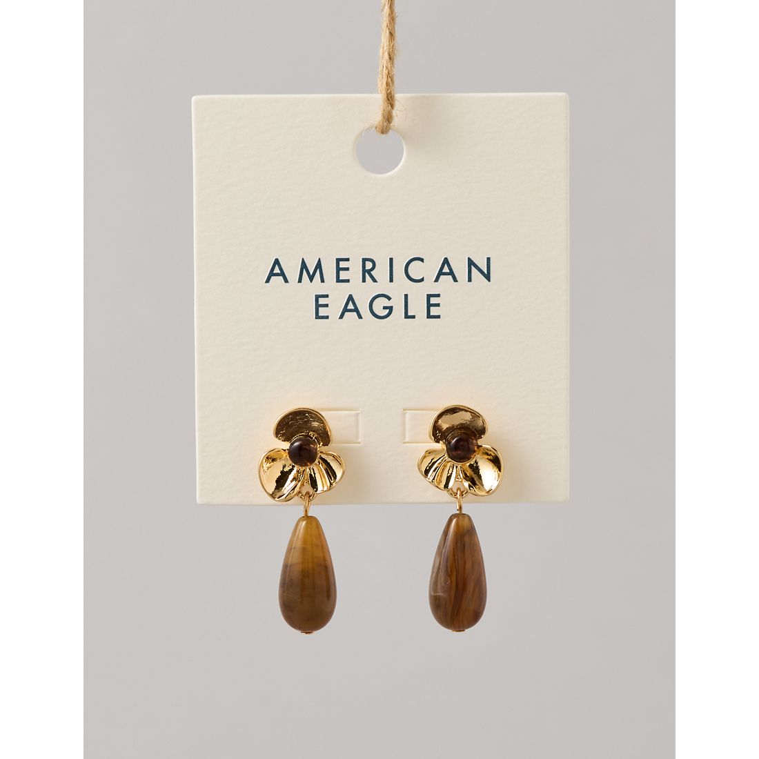 American Eagle AE Brown Floral Earring