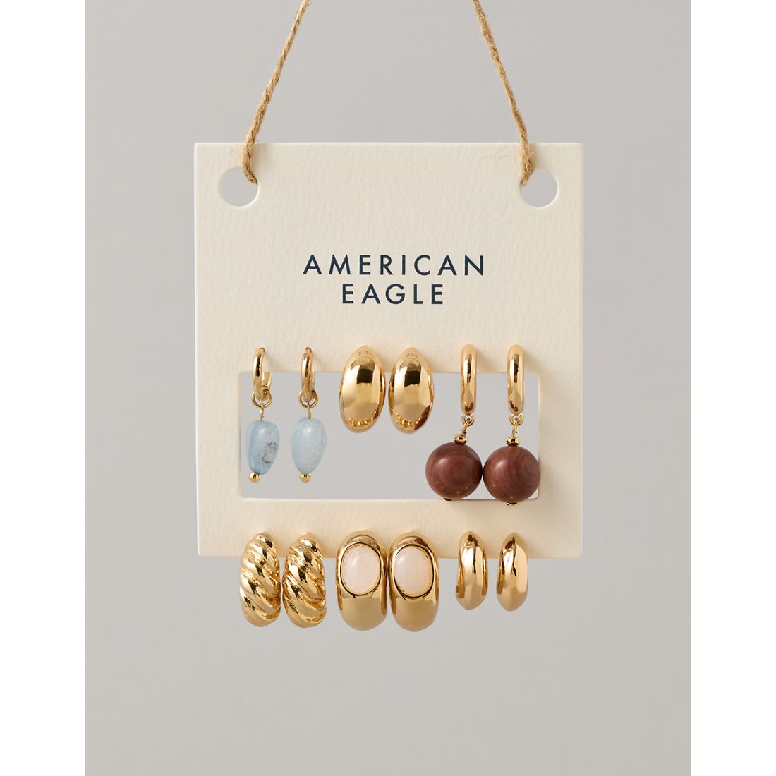 American Eagle AE Blue & Brown Earring 6-Pack