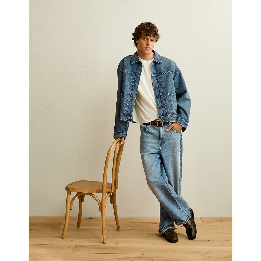 American Eagle AE Relaxed Fit Denim Utility Jacket