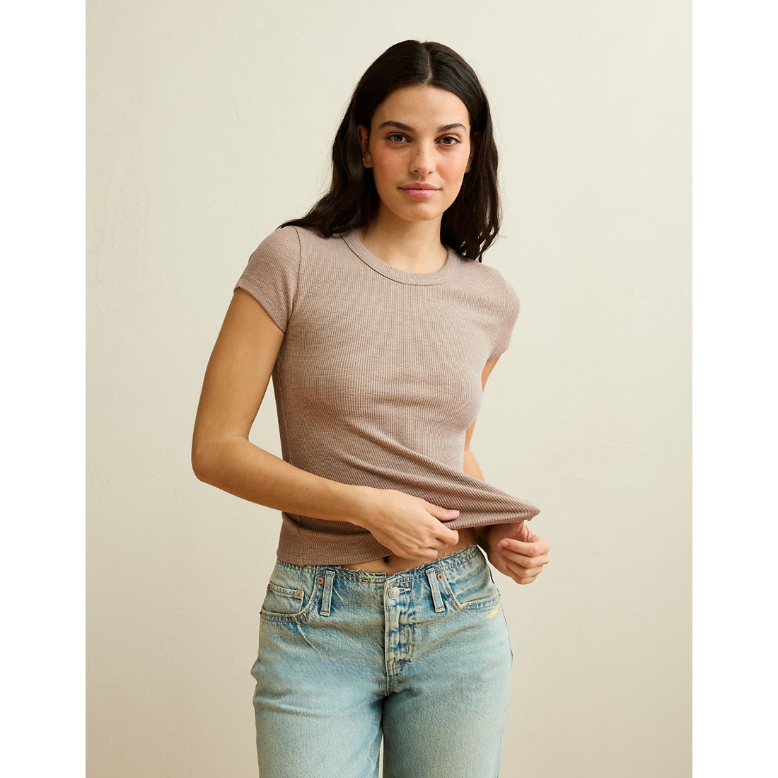 American Eagle AE Hey Baby Waffle Tee