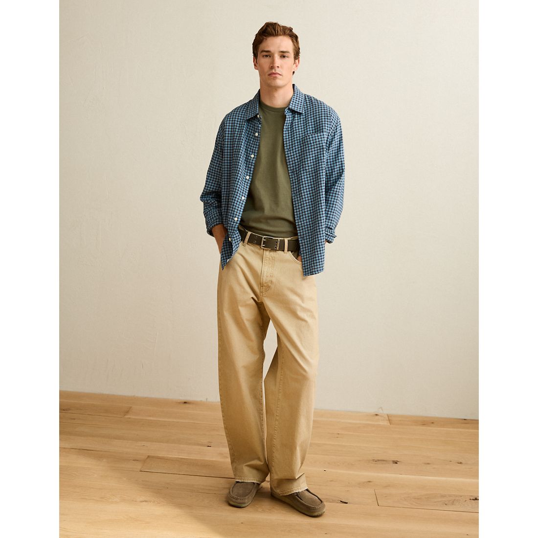 American Eagle AE Standard Fit Twill Button-Up Shirt
