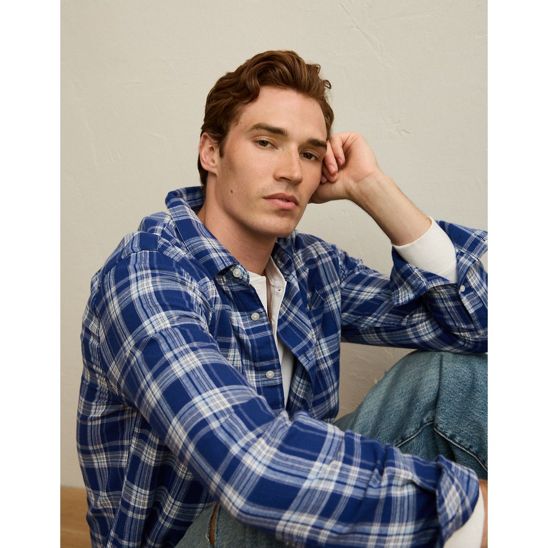 American Eagle AE Standard Fit Twill Button-Up Shirt