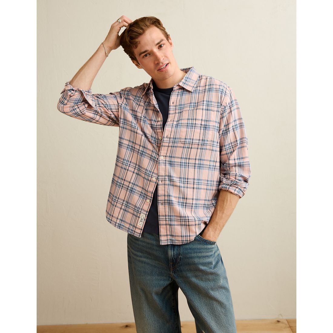 American Eagle AE Standard Fit Twill Button-Up Shirt