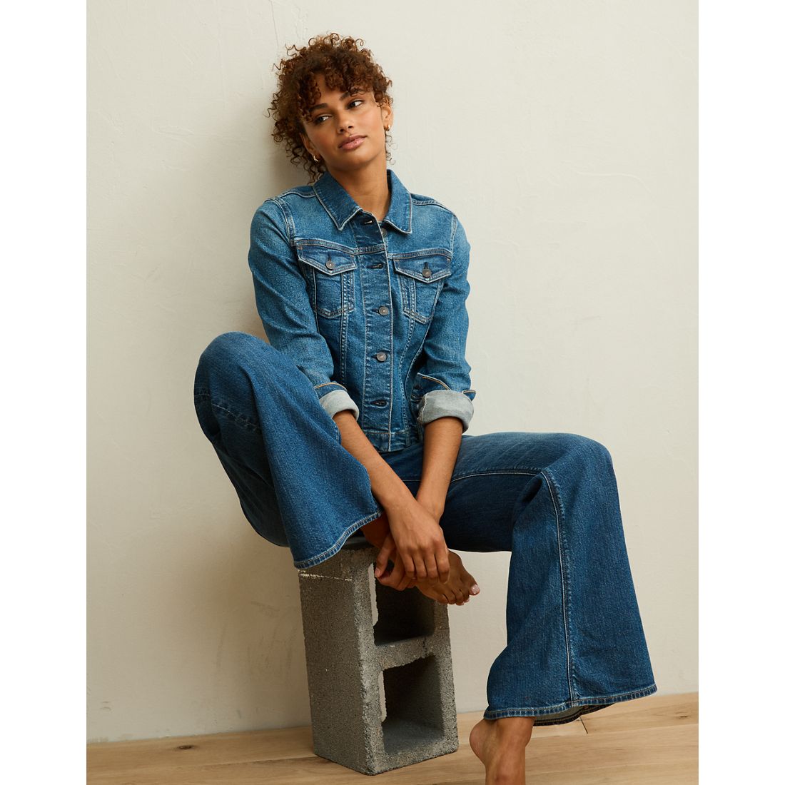 American Eagle AE Shrunken Denim Jacket