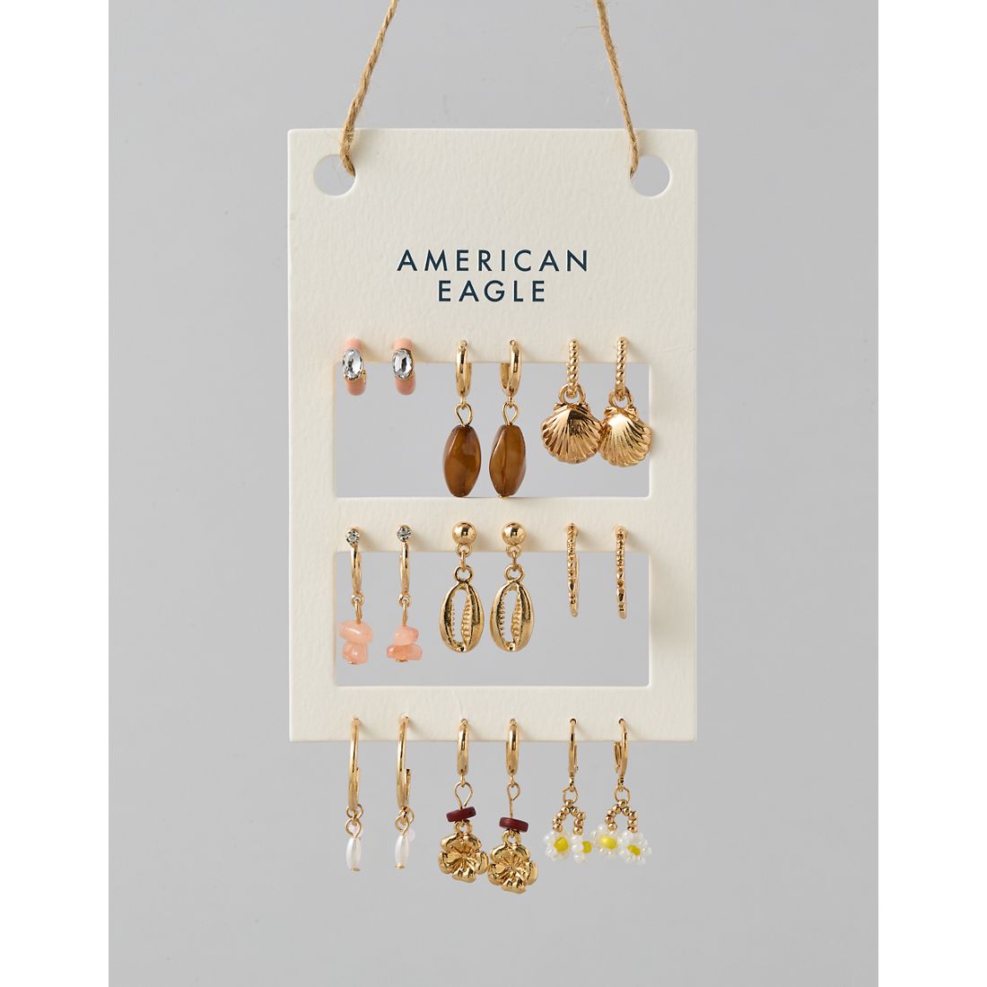 American Eagle AE Orange Shell Earring 9-Pack