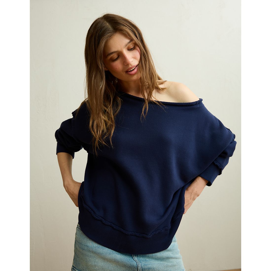 American Eagle AE On a Roll Off-the-Shoulder Sweatshirt