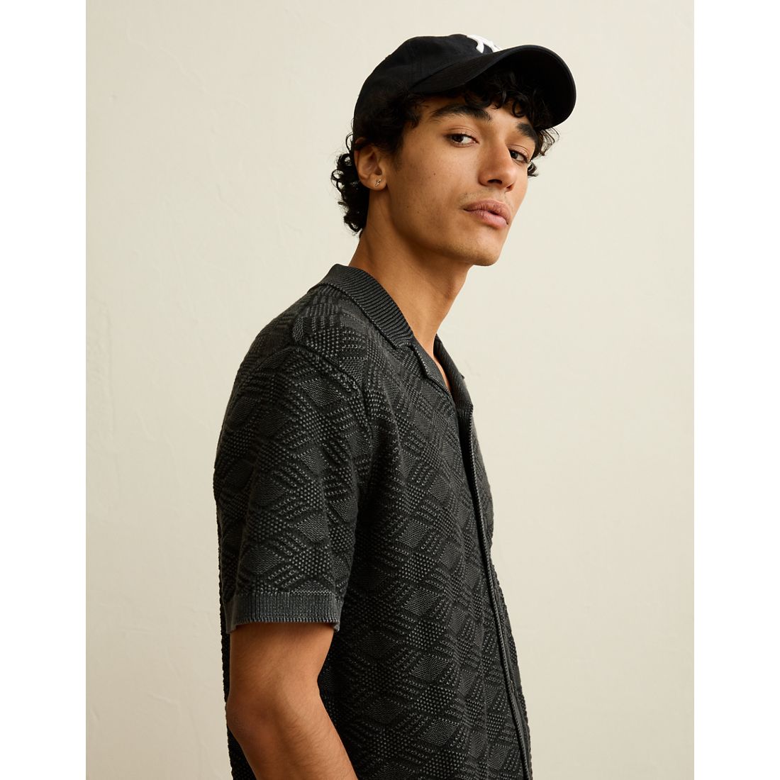 American Eagle AE Garment-Washed Sweater Polo
