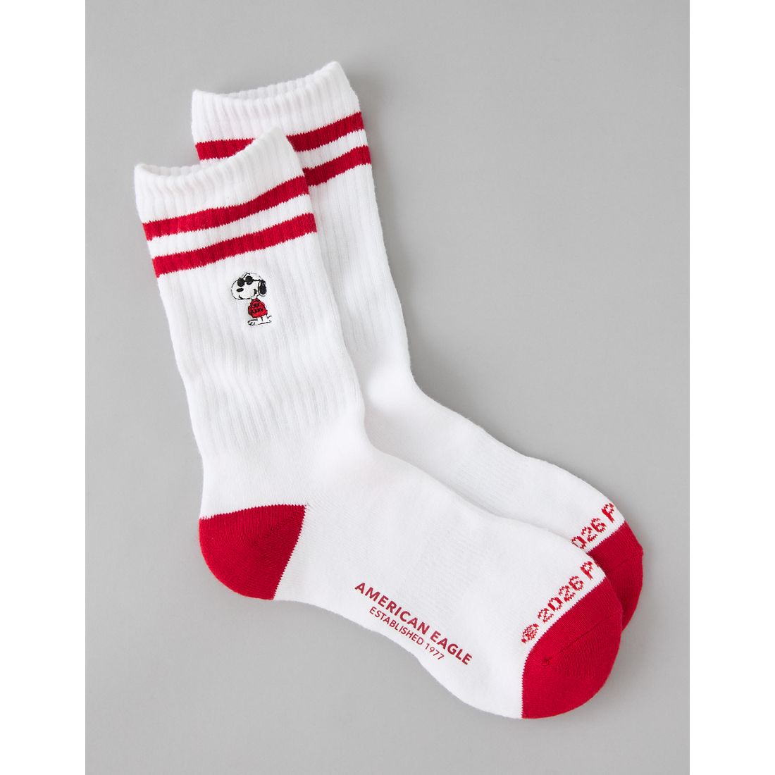 American Eagle AE Snoopy Graphic Terry Crew Socks