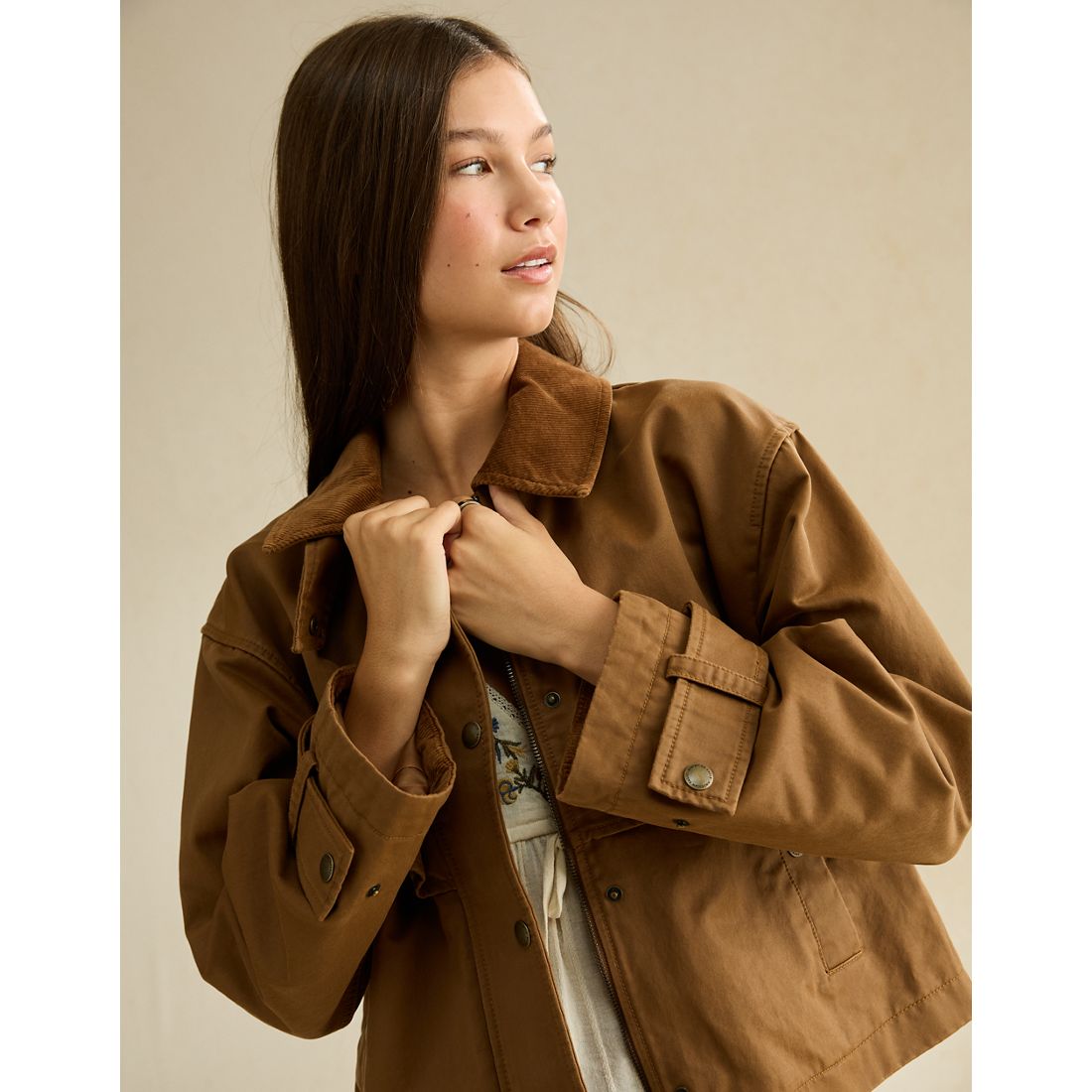 American Eagle AE Cropped Swing Workwear Jacket
