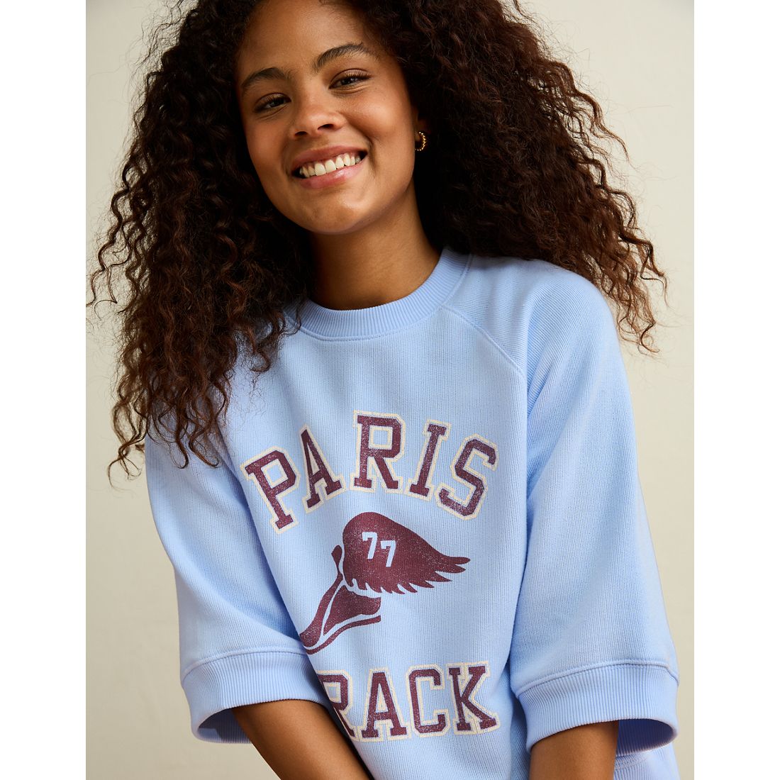 American Eagle AE Campus Short-Sleeve Sweatshirt