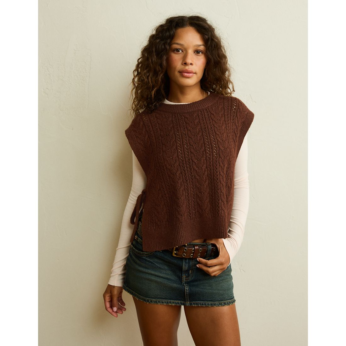 American Eagle AE Whoa So Soft Cable Knit Vest
