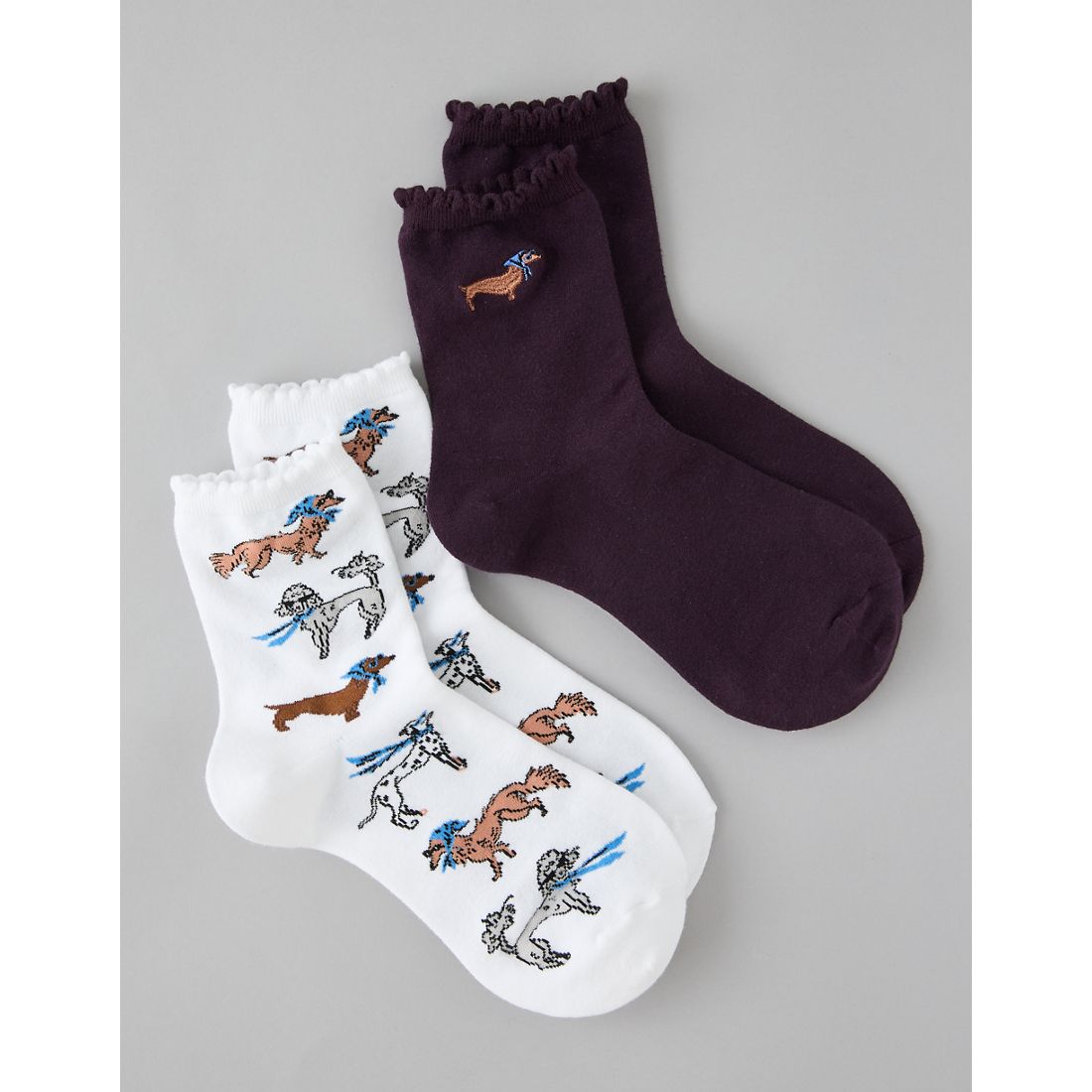 American Eagle AE Graphic Cropped Crew Socks 2-Pack