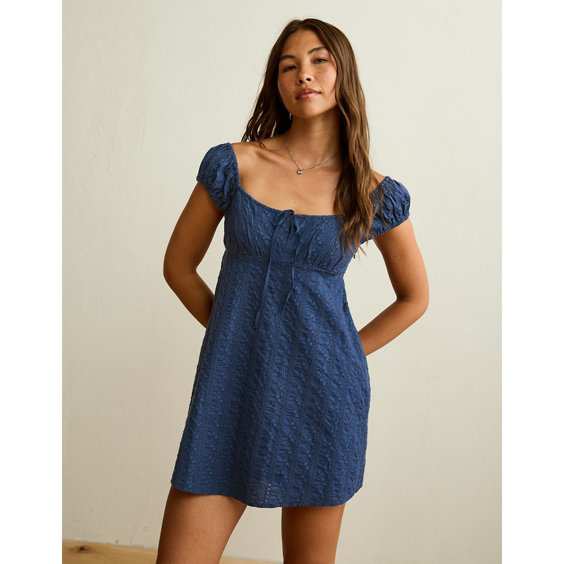 American Eagle AE Tie-Front Cap-Sleeve Mini Dress