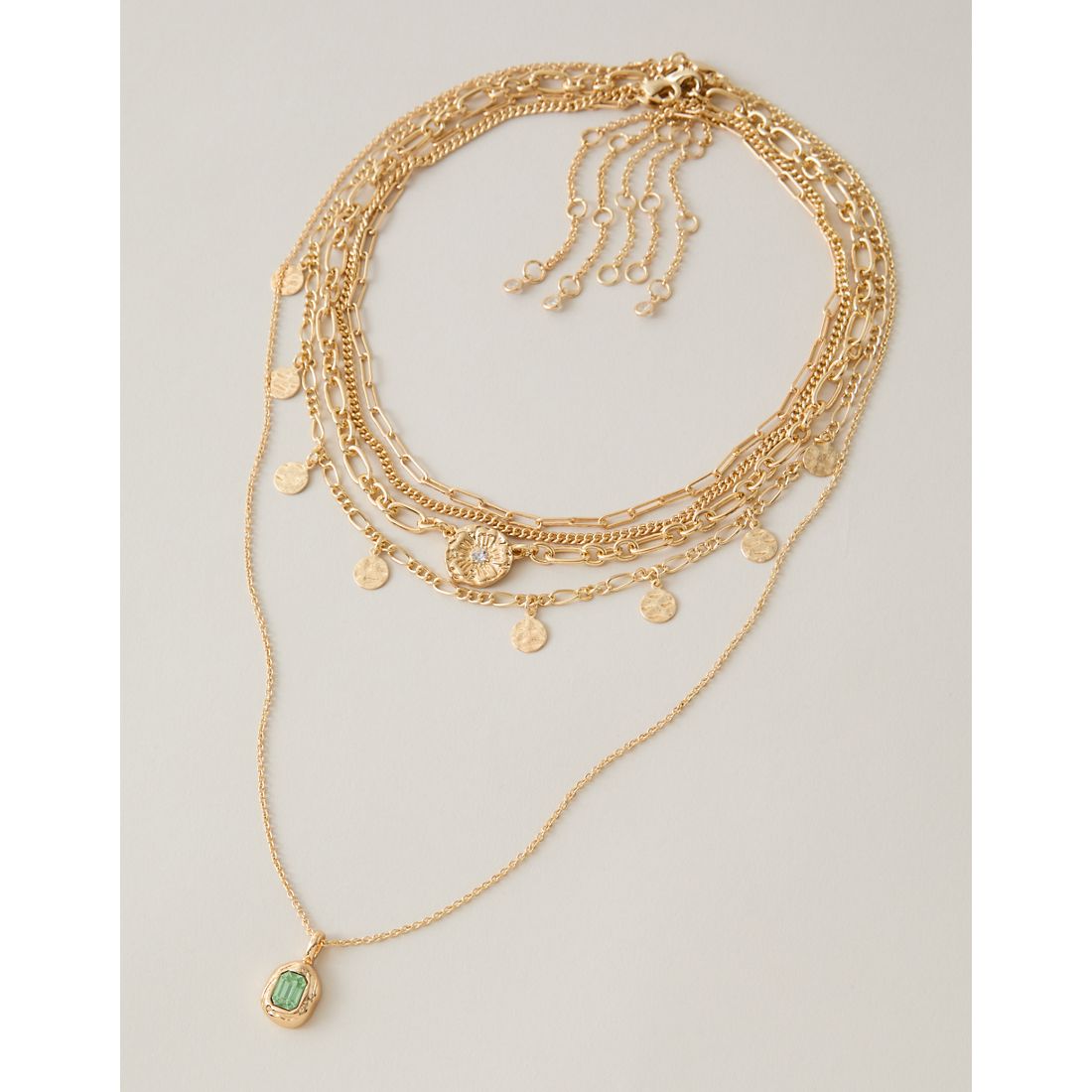 American Eagle AE Green Stone Necklace 5-Pack