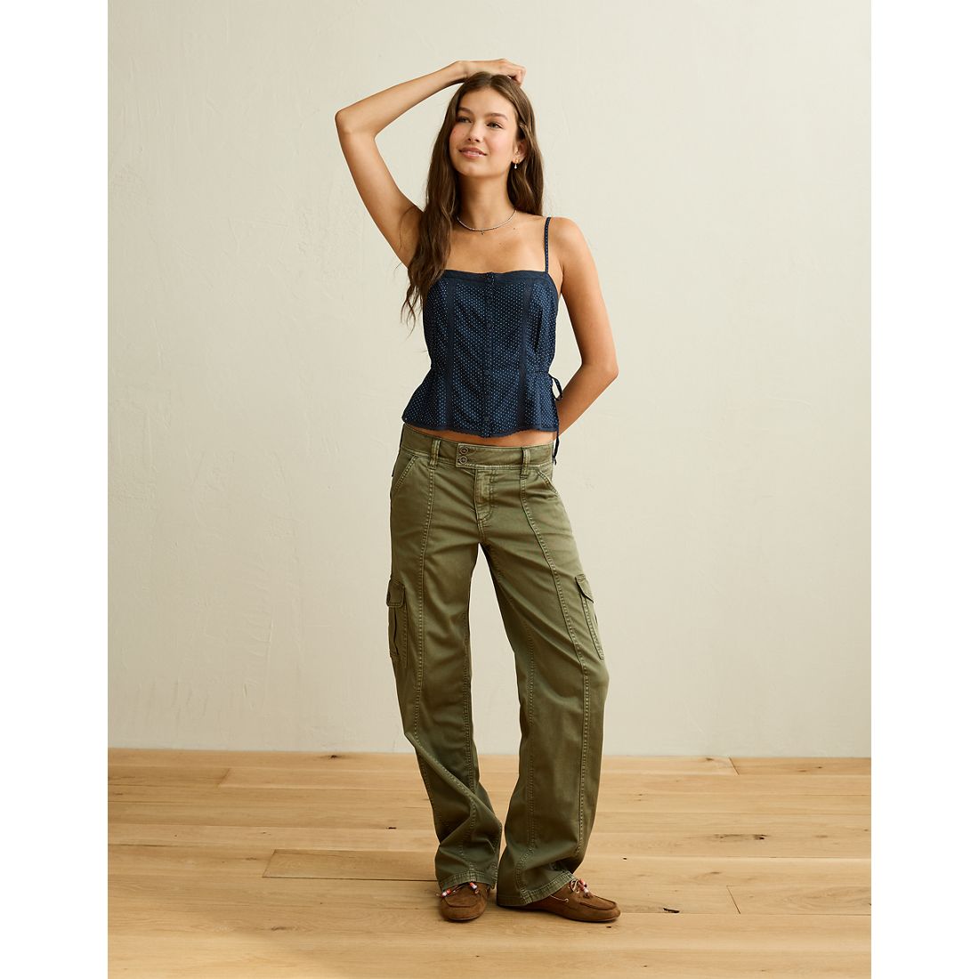 American Eagle AE Tie-Waist Button-Up Cami