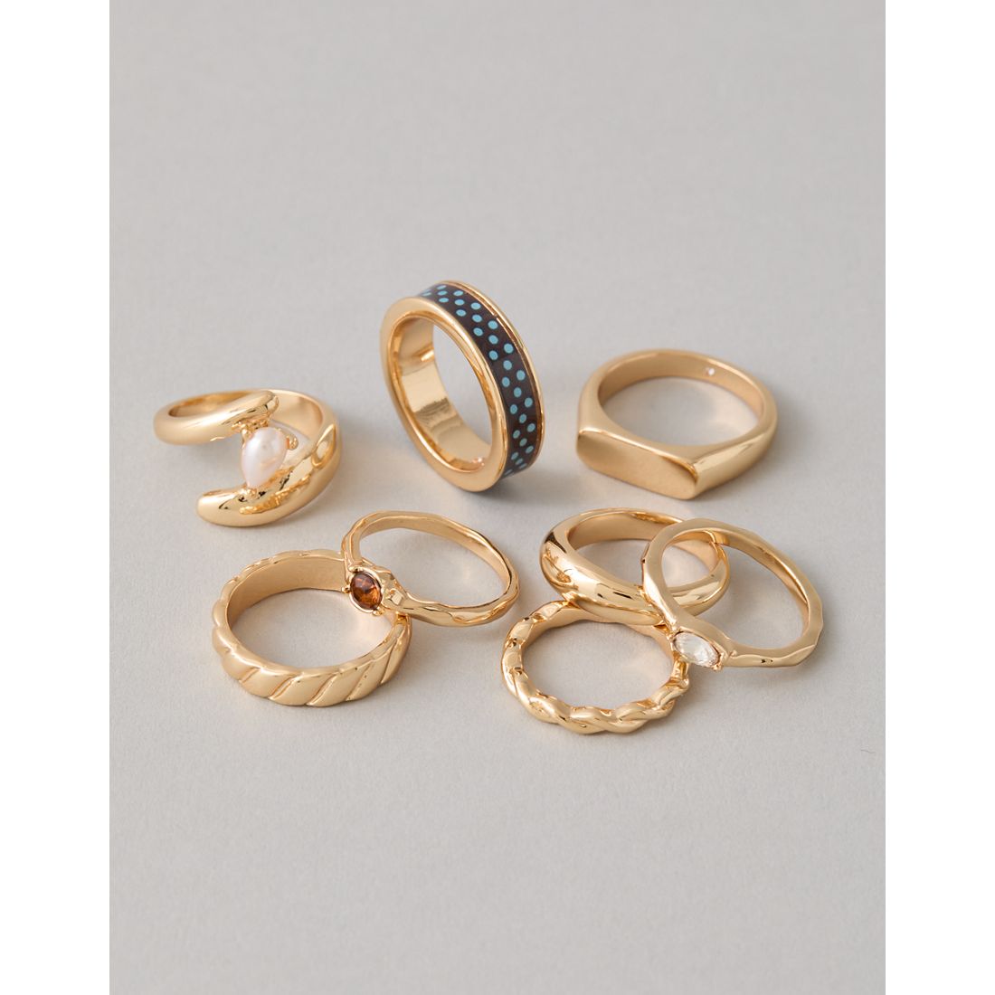 American Eagle AE Dot Rings 8-Pack
