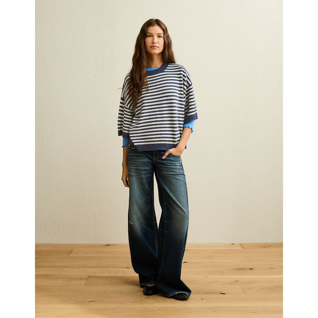 American Eagle AE Whoa So Soft Short-Sleeve Sweater