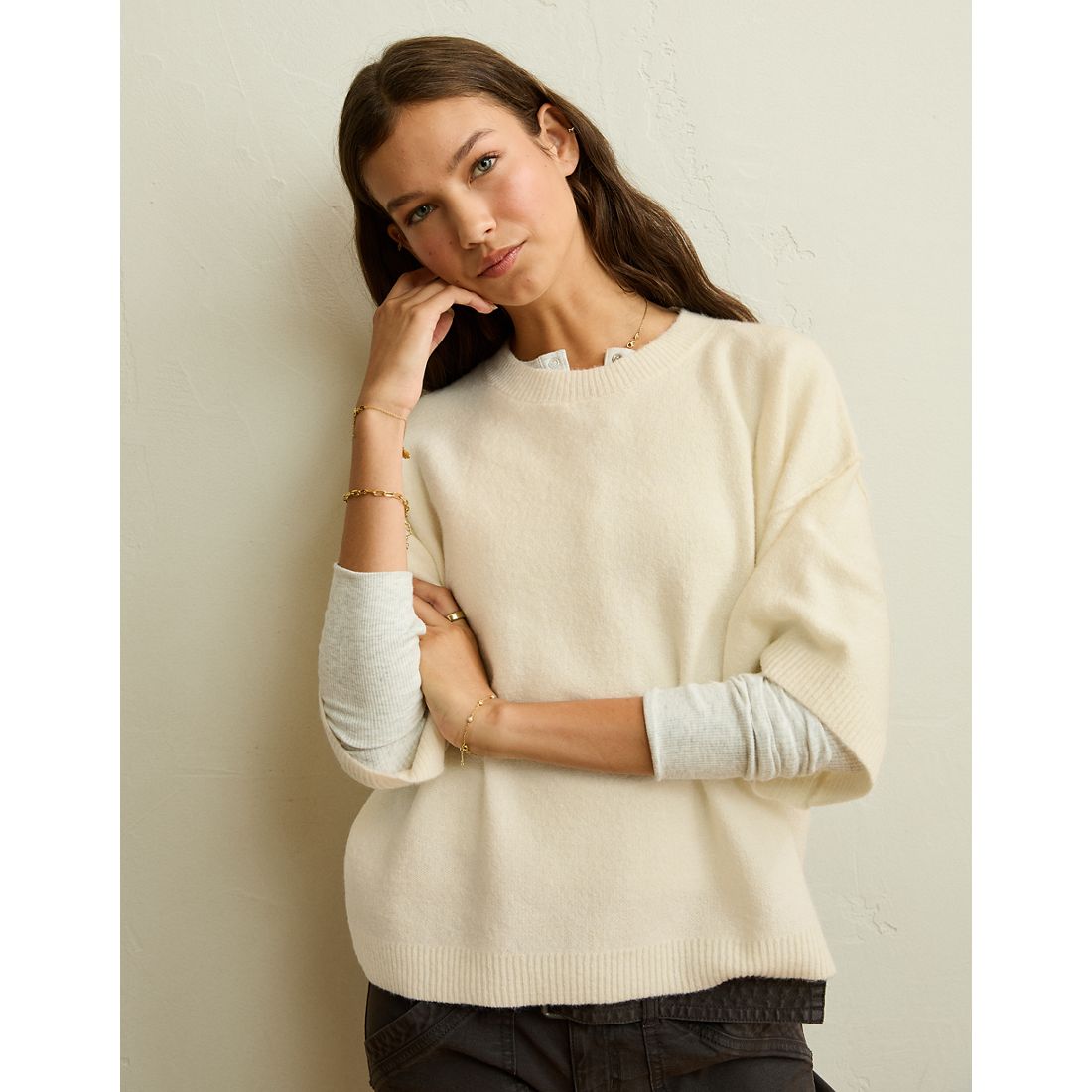 American Eagle AE Whoa So Soft Short-Sleeve Sweater