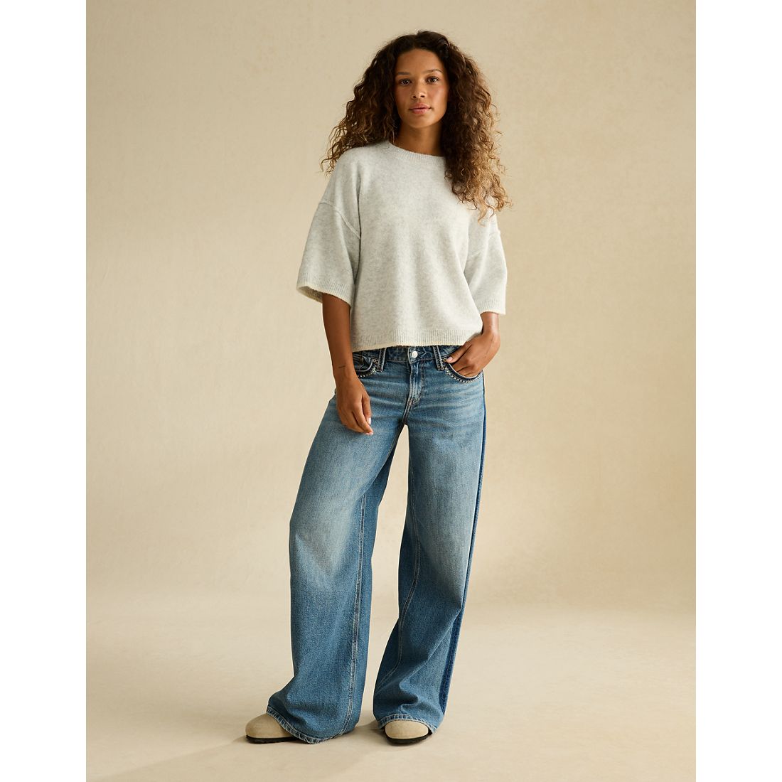 American Eagle AE Whoa So Soft Short-Sleeve Sweater