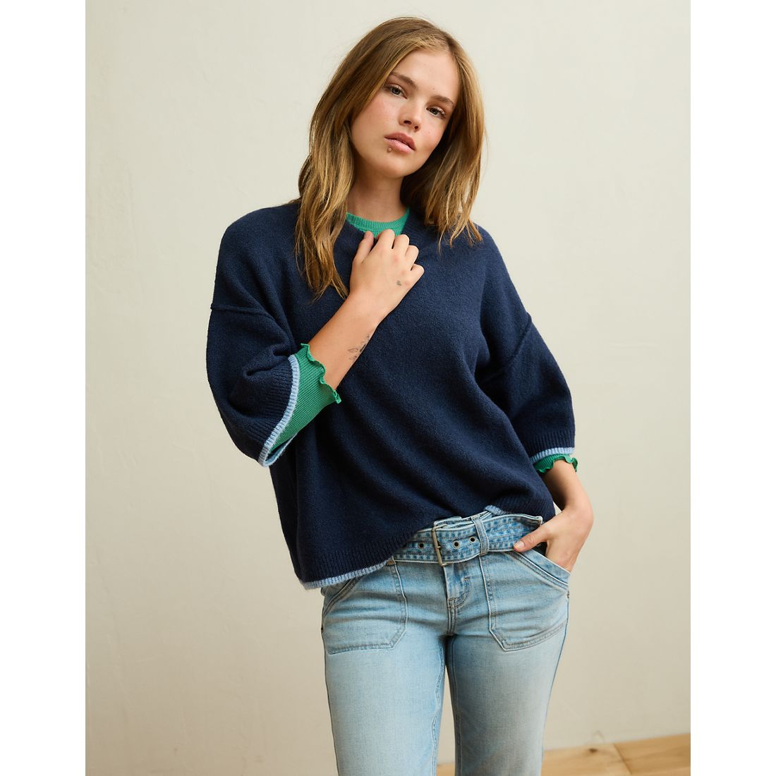 American Eagle AE Whoa So Soft Short-Sleeve Sweater