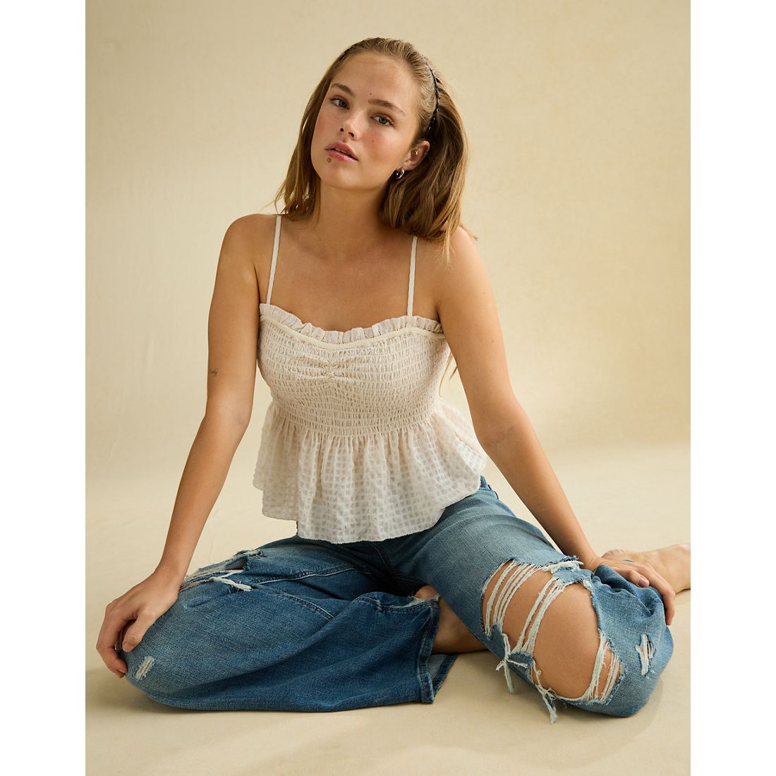 American Eagle AE Smocked Cami