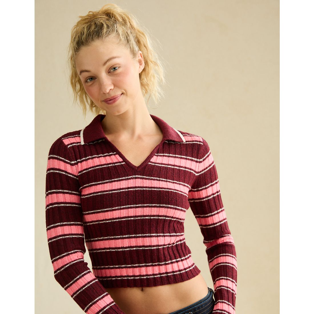 American Eagle AE Whoa So Soft Fitted Sweater Polo