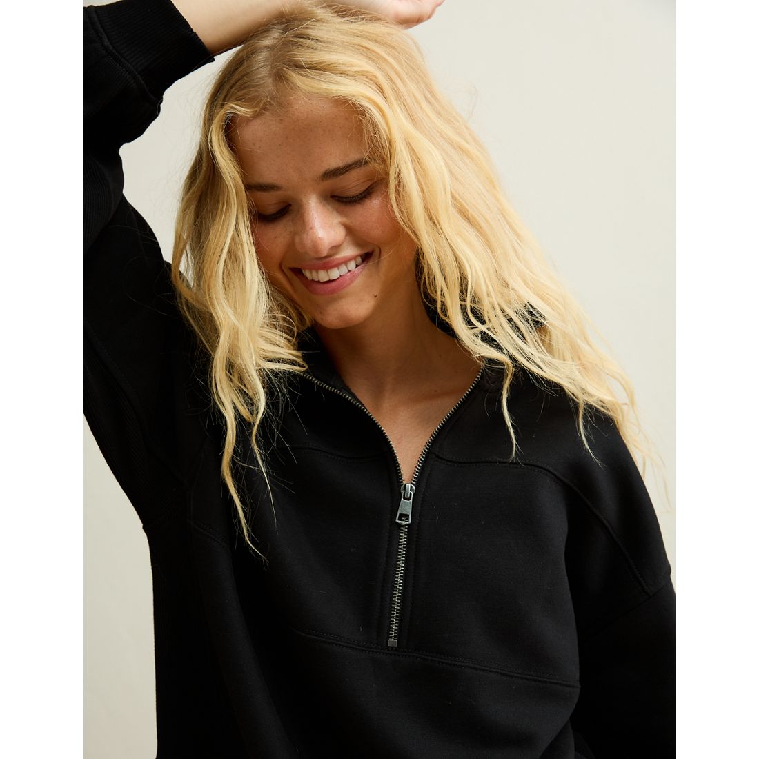 American Eagle AE Everyday Luxe Quarter-Zip Sweatshirt