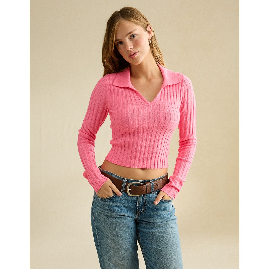 American Eagle AE Whoa So Soft Fitted Sweater Polo