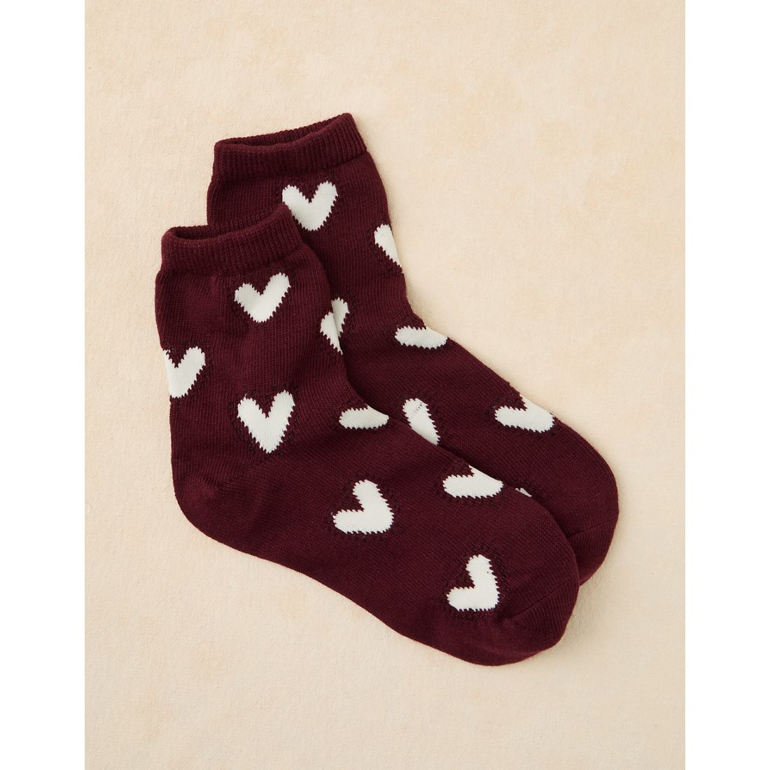 American Eagle AE Knit Heart Cropped Crew Socks