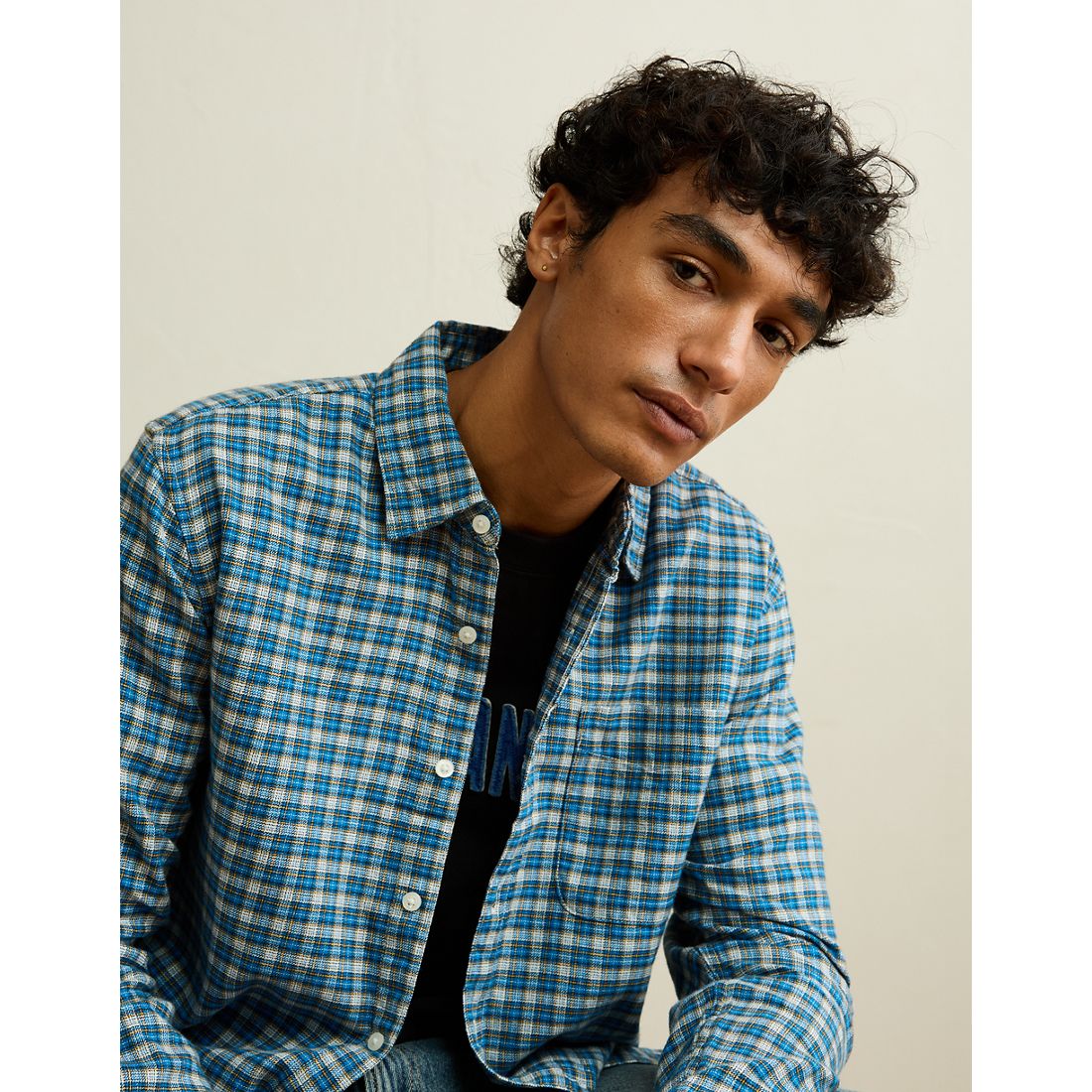 American Eagle AE Standard Fit Flannel Button-Up Shirt