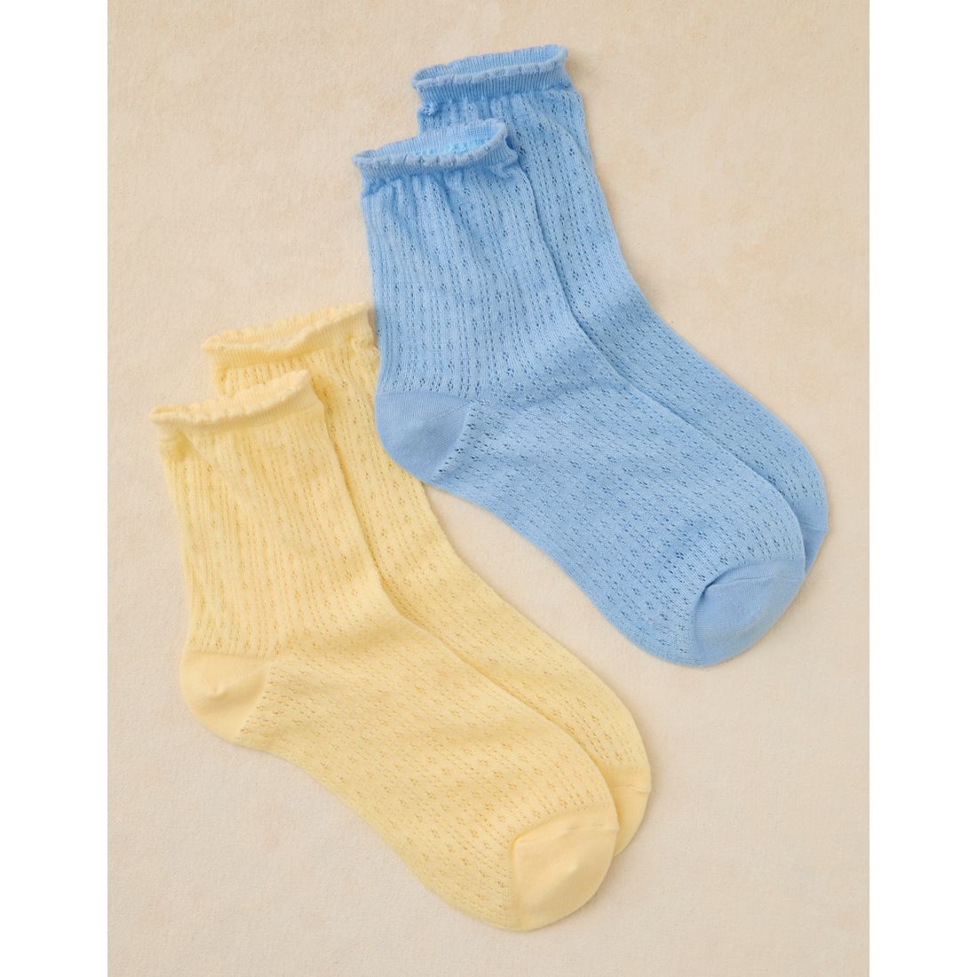 American Eagle AE Pointelle Cropped Crew Socks 2-Pack