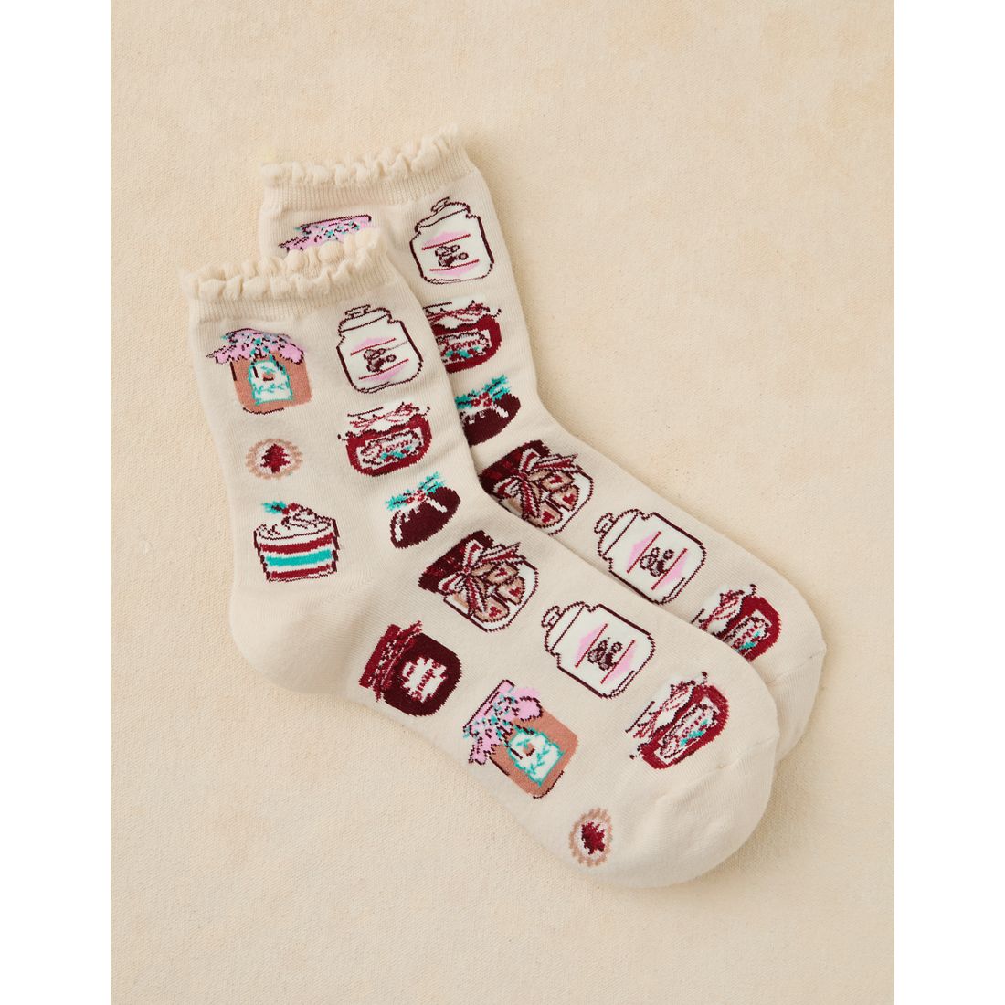 American Eagle AE Graphic Ruffled Cropped Crew Socks