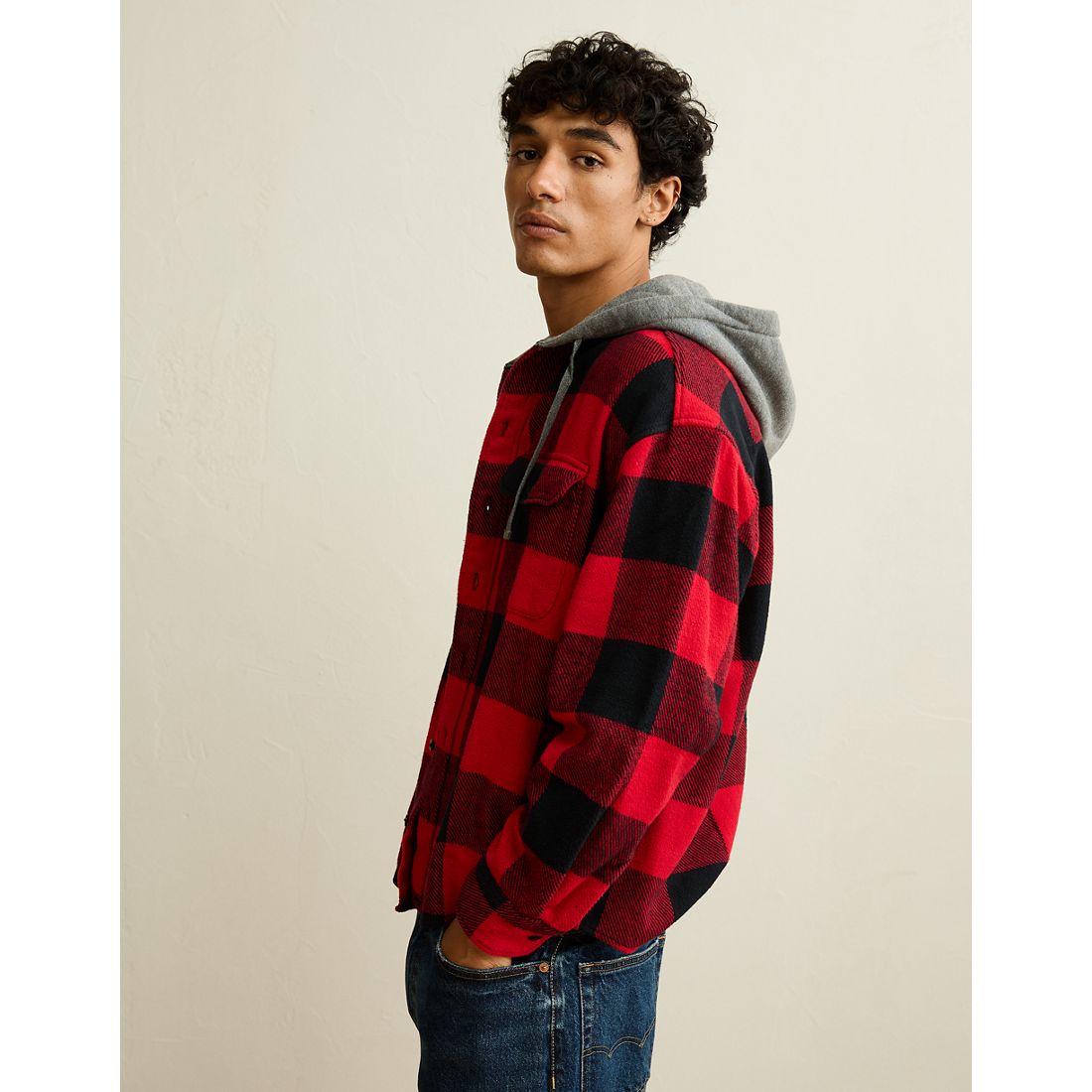 American Eagle AE Hooded Flannel
