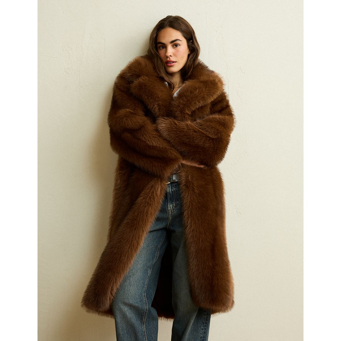 American Eagle AE Long Fur Coat