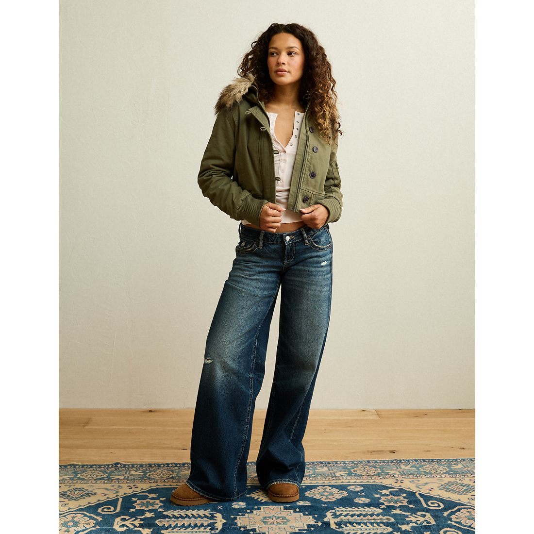 American Eagle AE Cropped Aviator Jacket