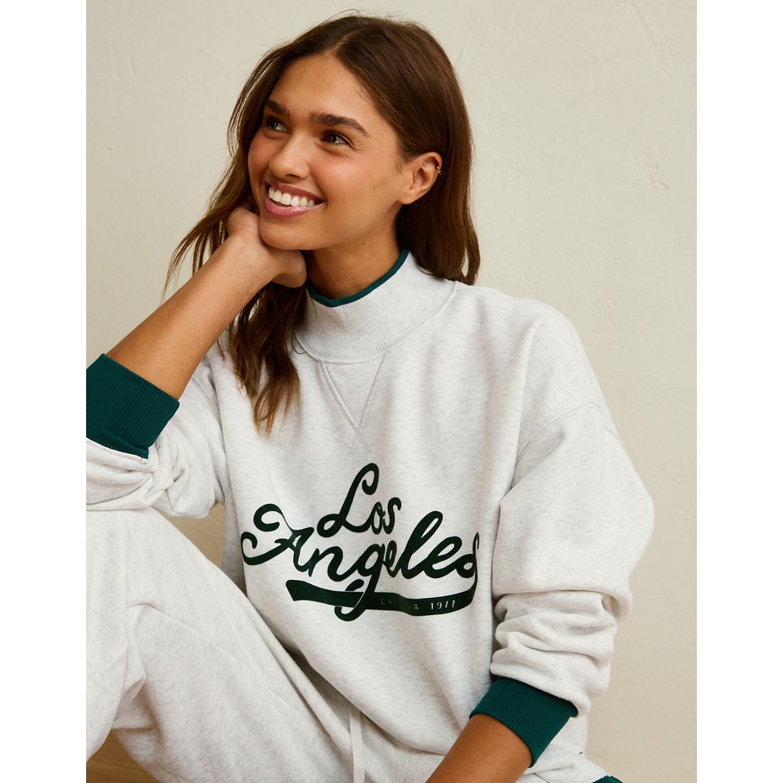 American Eagle AE Everyday Luxe Mock Neck Sweatshirt