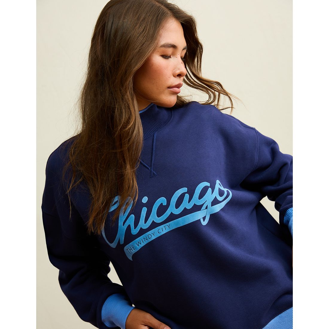 American Eagle AE Everyday Luxe Mock Neck Sweatshirt