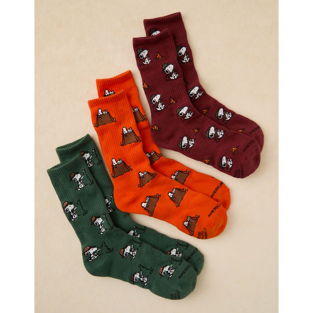 American Eagle AE Snoopy Graphic Crew Socks 3-Pack