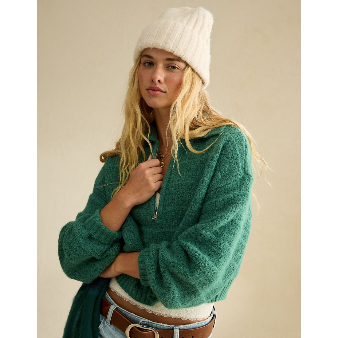 American Eagle AE Snow Stopper Half-Zip Sweater