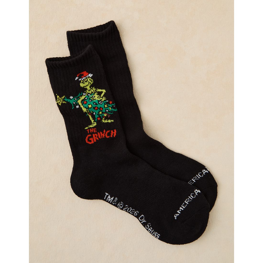 American Eagle AE Grinch Graphic Crew Socks
