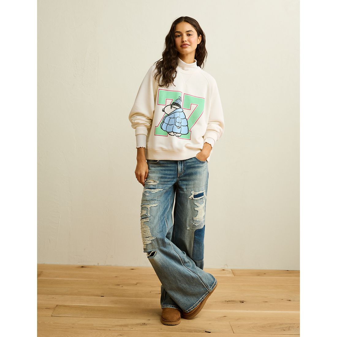American Eagle AE Holiday Graphic Crew Neck Sweater